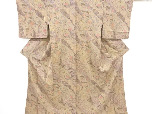 JAPANESE KIMONO / VINTAGE KOMON KIMONO / MICHINAGADORI & BUTTERFLY